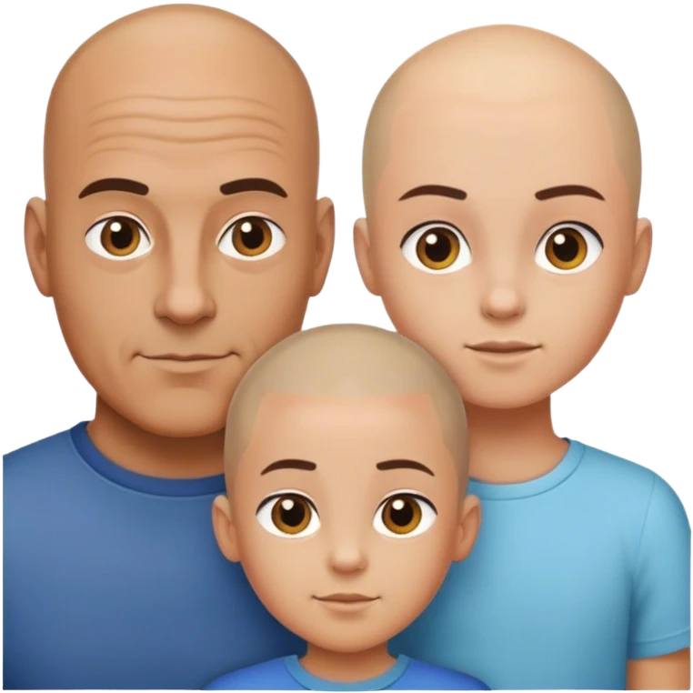 Cool bald dad with boy and girl emoji