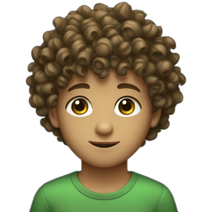 Curly Haired Boy Green Eyes emoji