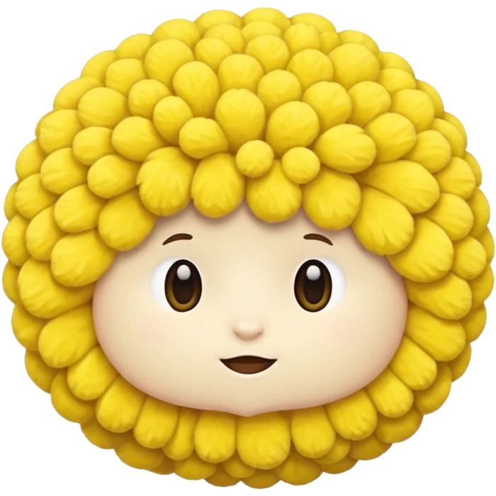 Navy and yellow pom-pom emoji