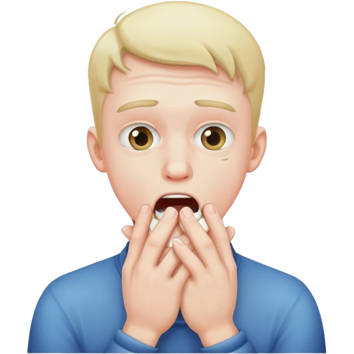 guy choking himself with his hands emoji