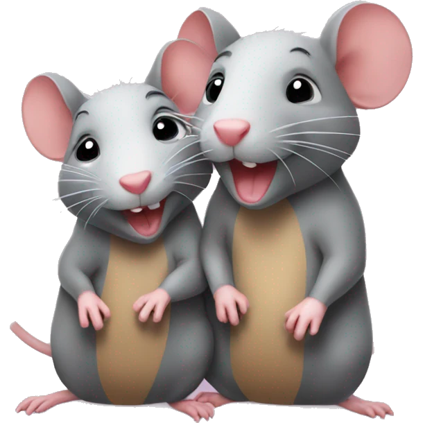 two rats in love  emoji