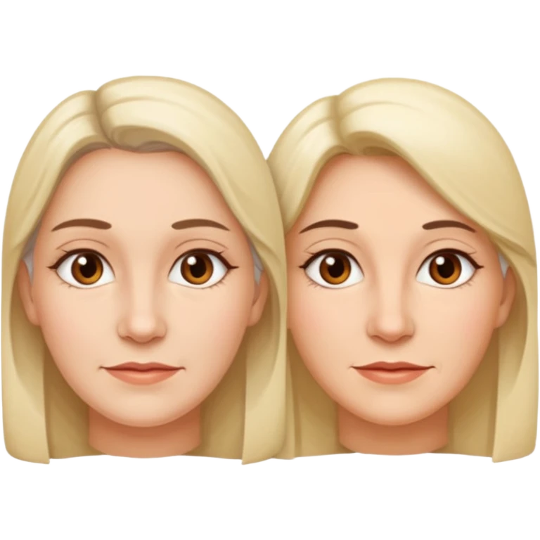 a woman face in 2 part : Left part is young (20yo) the right part is old (60yo) emoji