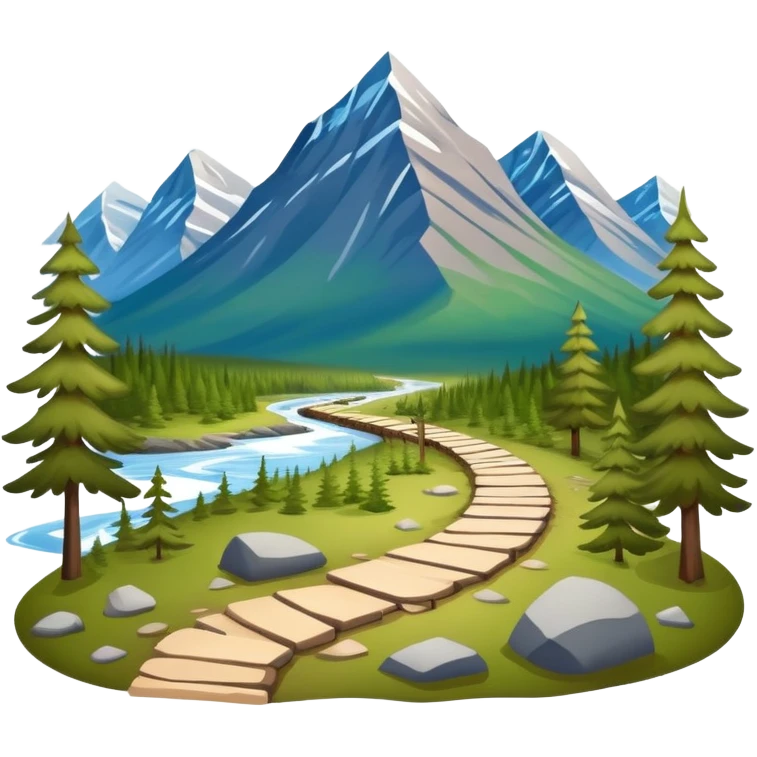 Kungsleden hiking trail in Swedish Lapland with mountains and forests emoji