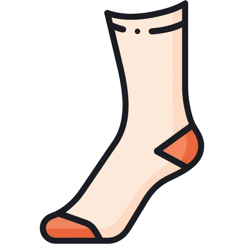 white sock cut open showing the inside insole texture from bottom view emoji