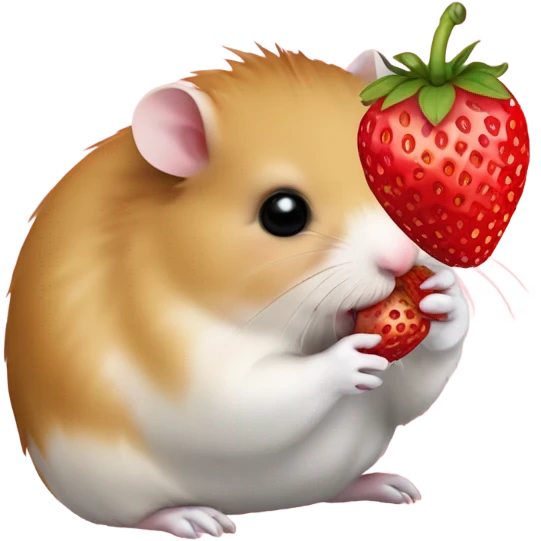 Hamster eating strawberry  emoji