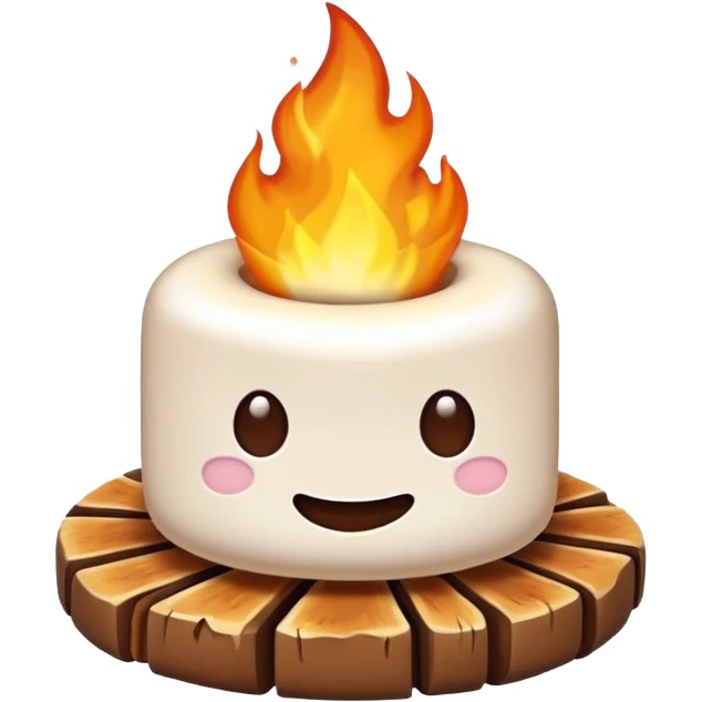 marshmallow on fire emoji
