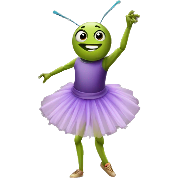 cricket dancing in a tutu emoji