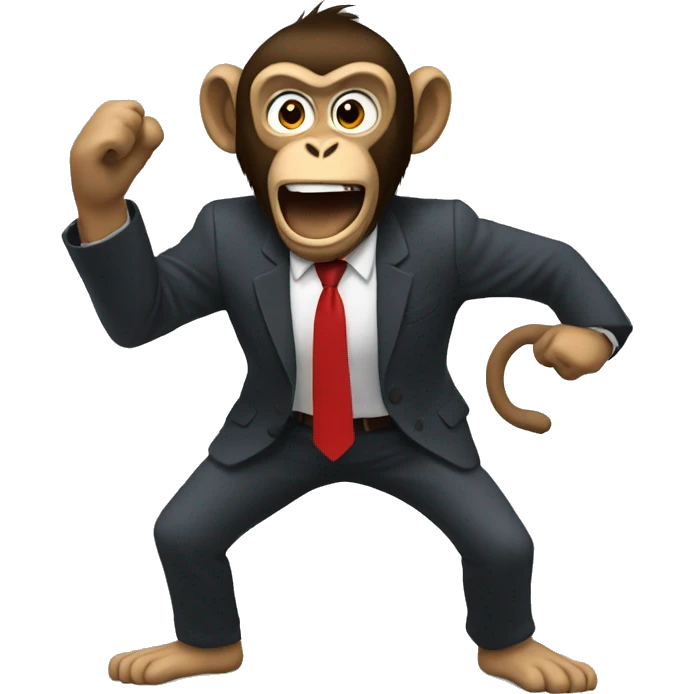 Monkey news reporter attacking the studio emoji