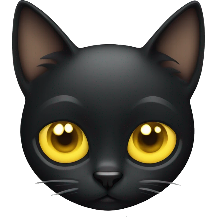 Black cat with yellow eyes  emoji