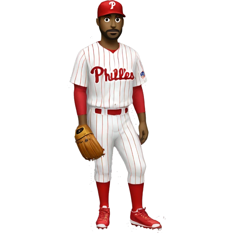 White Phillies player standing emoji