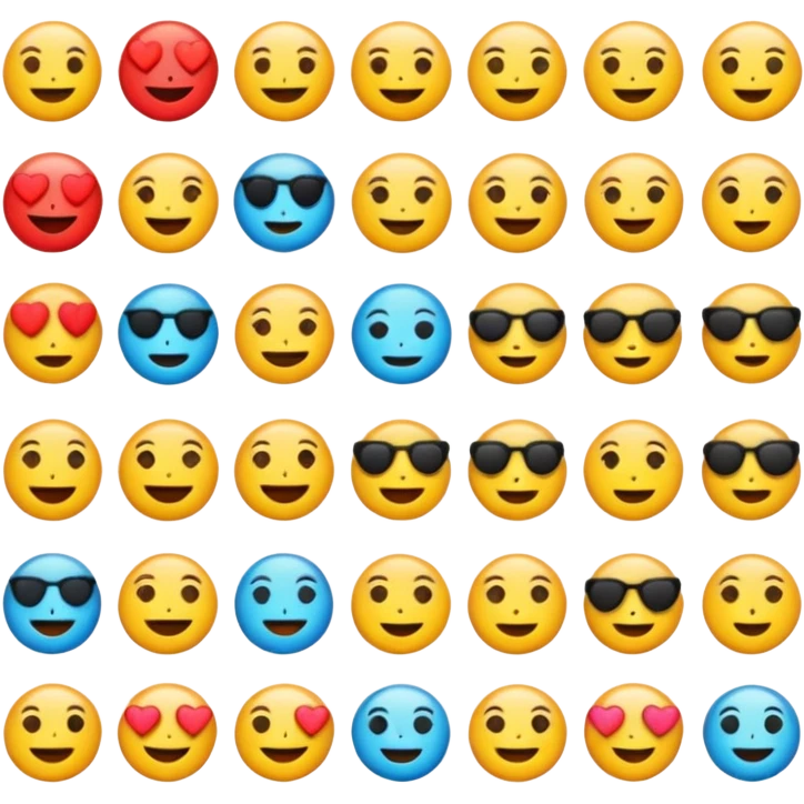 Generate an emojis of all the in one frame saparate  emoji