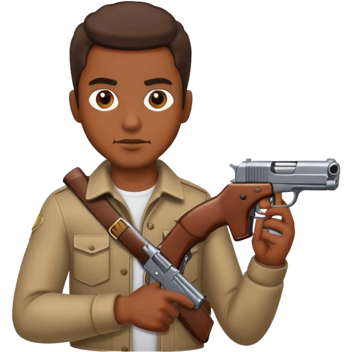 A guy who has a gun in the hand emoji