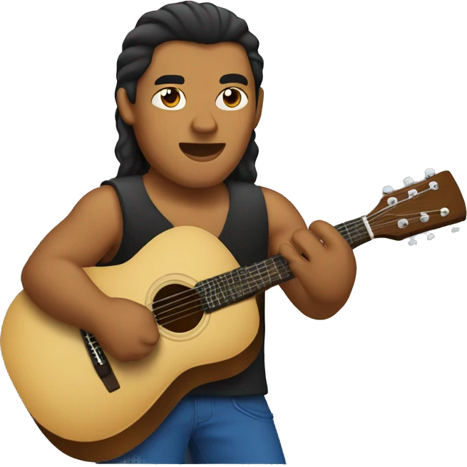 Samoan guy playing guitar emoji