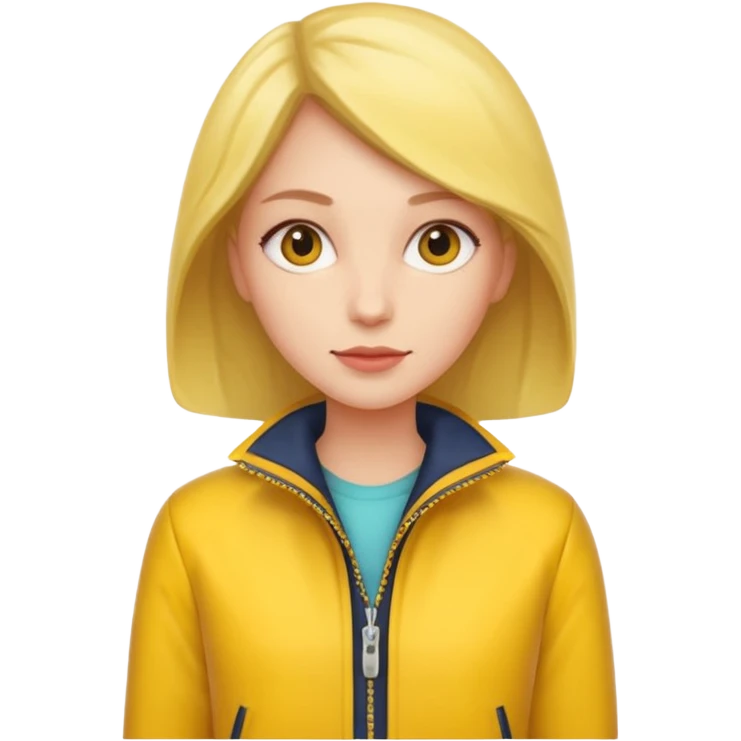 lady with yellow jacket. emoji