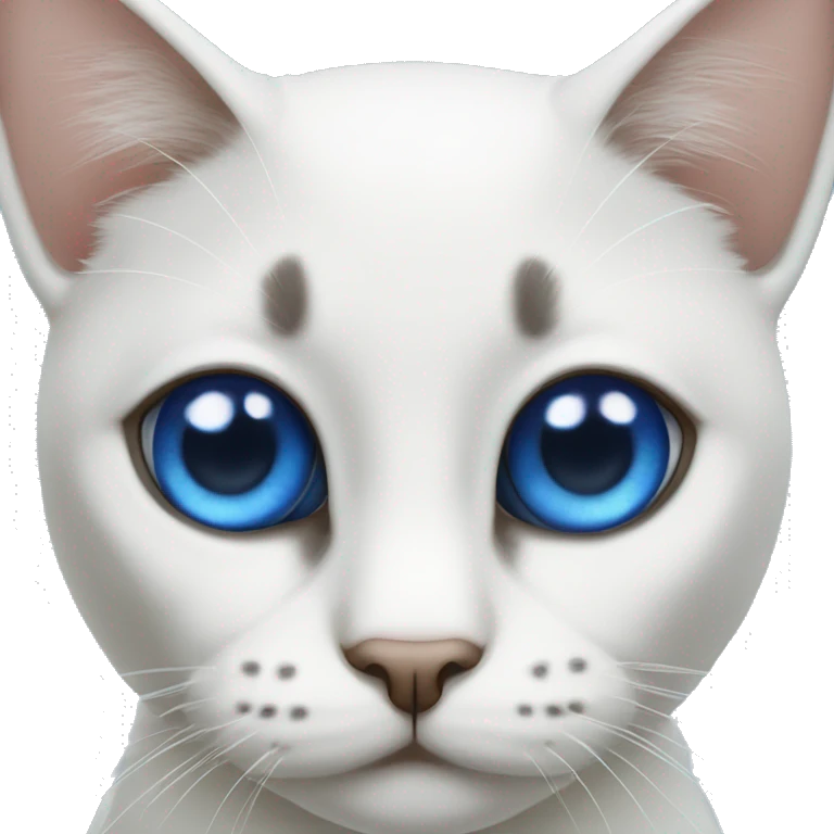 Dos Gatos blancos con ojos azules emoji