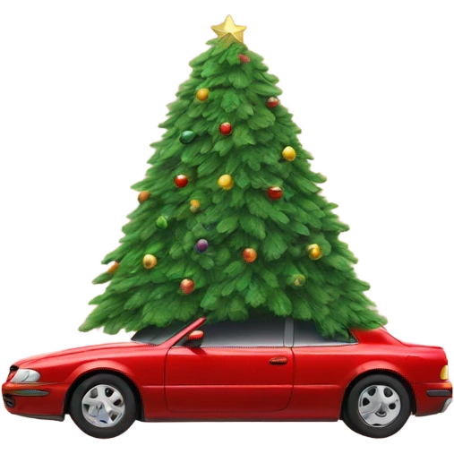 A Christmas tree in a car  emoji