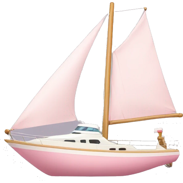 light pink yacht without sail emoji