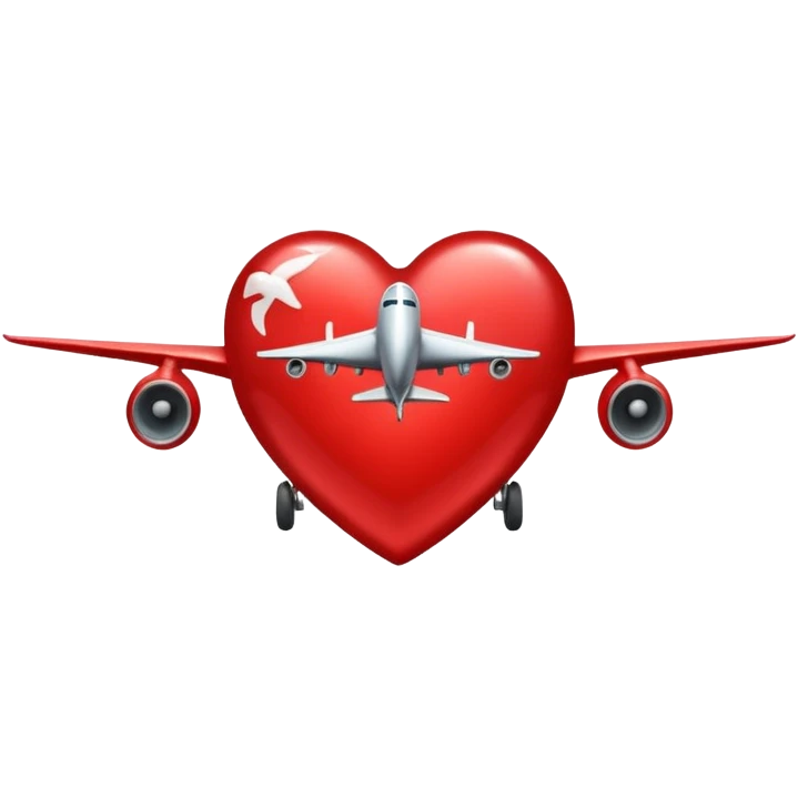 heart with an airplane motif emoji