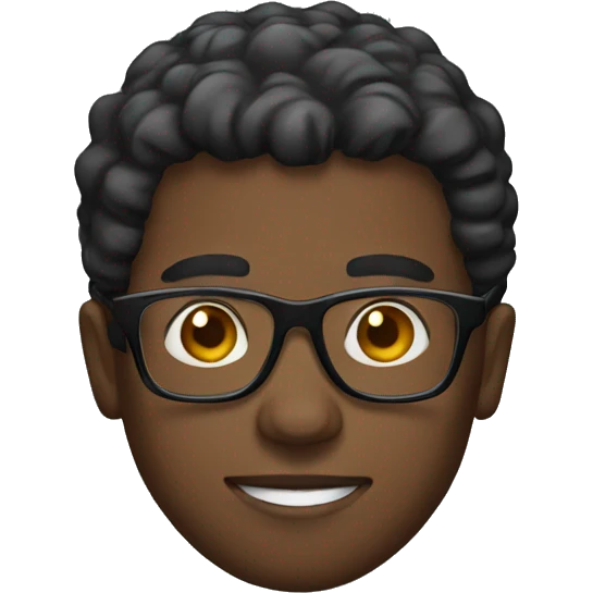 black guy with glasses emoji