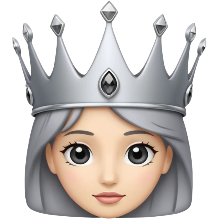 silver feminine crown with gray spinel emoji
