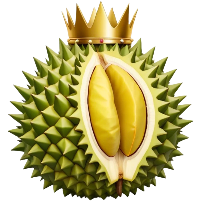 Durian with crown emoji