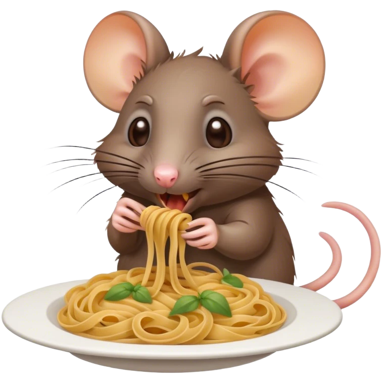 Rat eating pasta emoji