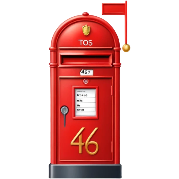 Postbox with 46 number  emoji