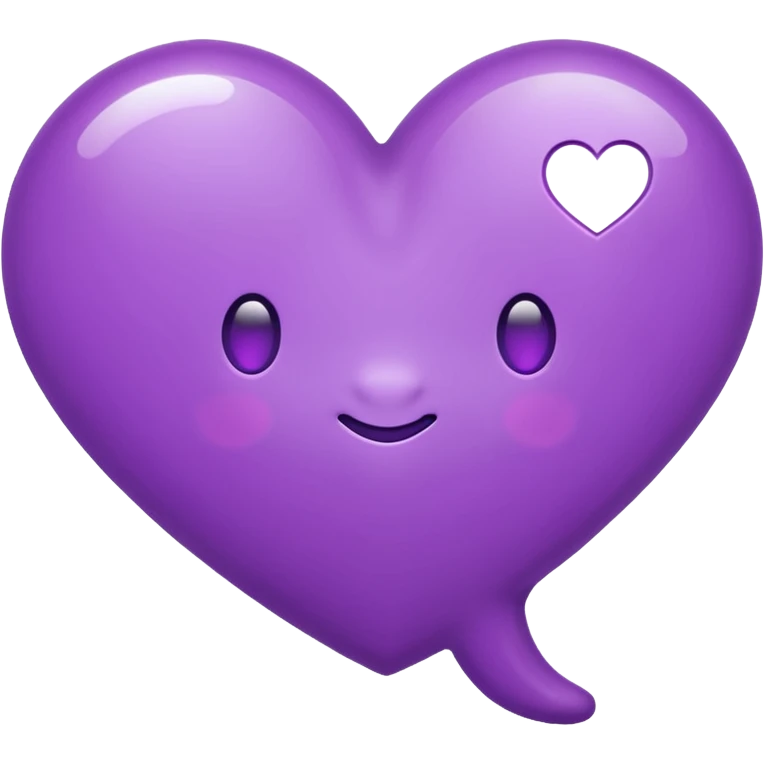 chat bubble emoji with a purple heart as the message in the bubble emoji