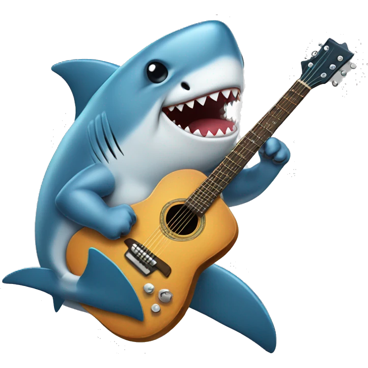 shark with guitar emoji