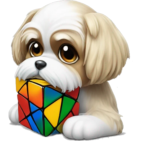 Shitzu with a Rubik’s cube emoji