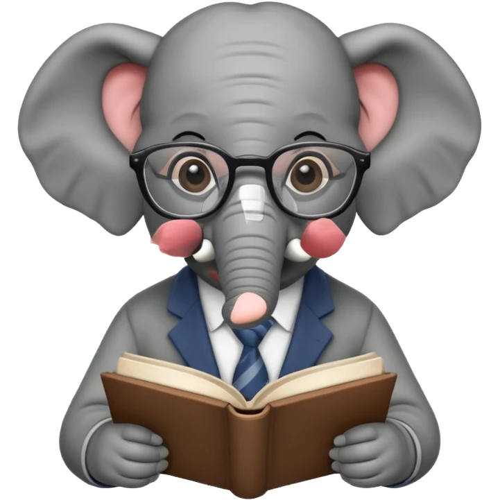 elefante estudioso emoji