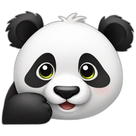 Un panda qui se tient la tête dans la paume de la main, symbolisant le désespoir. emoji
