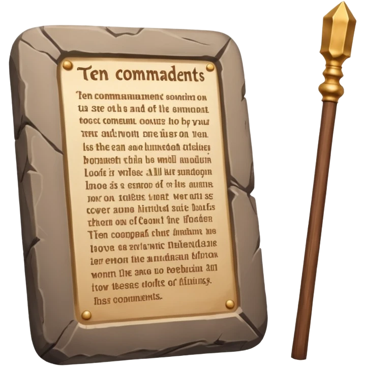 Ten commandments tablets and staff emoji