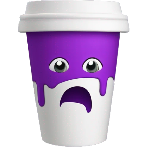 White styrofoam cup with purple koolaid in it emoji