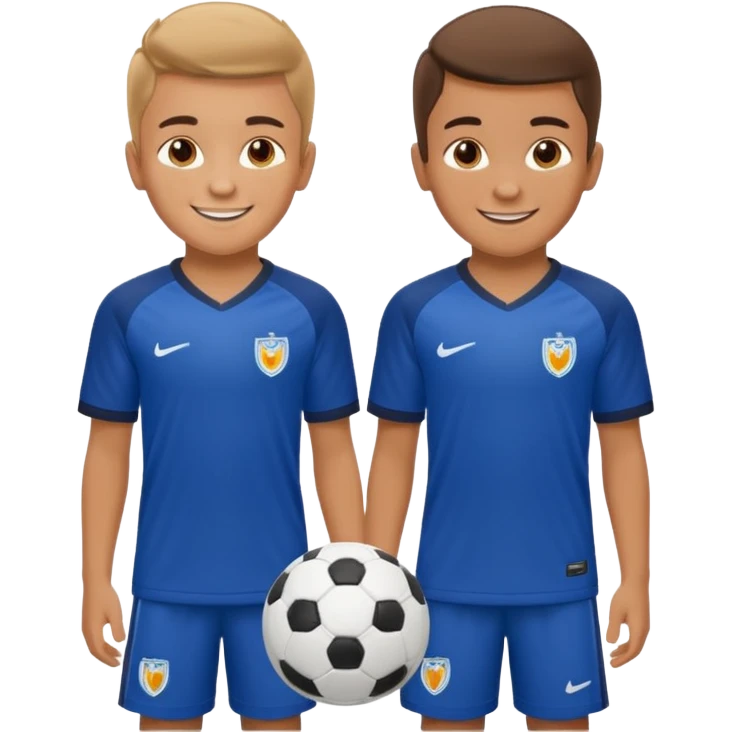 two brothers playings soccer emoji