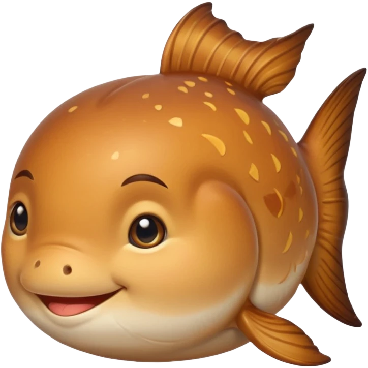 delicous fish-shaped bun like simple emoji for using app with cute bun and 측면에서 바라보는 붕어빵 이미지 비늘은 최대한 안보이게 귀여운 이미지로 emoji