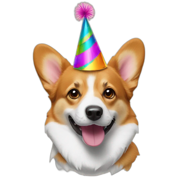 corgi with party hat emoji