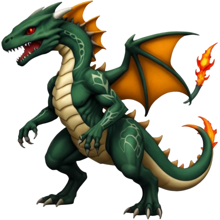  Venom-Primagen-Marowak-Charizard-Xenomorph-hybrid-fantasy-creature (full body) with tattoos and scale markings emoji
