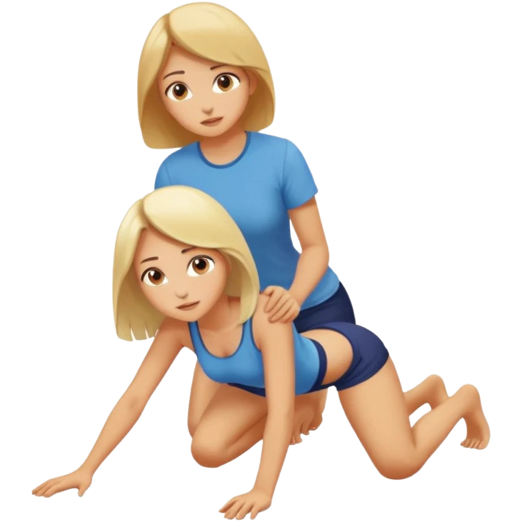 A girl on ground on all fours like a cat and a guy standing with knee on the ground. The guy is standing behind the girl emoji