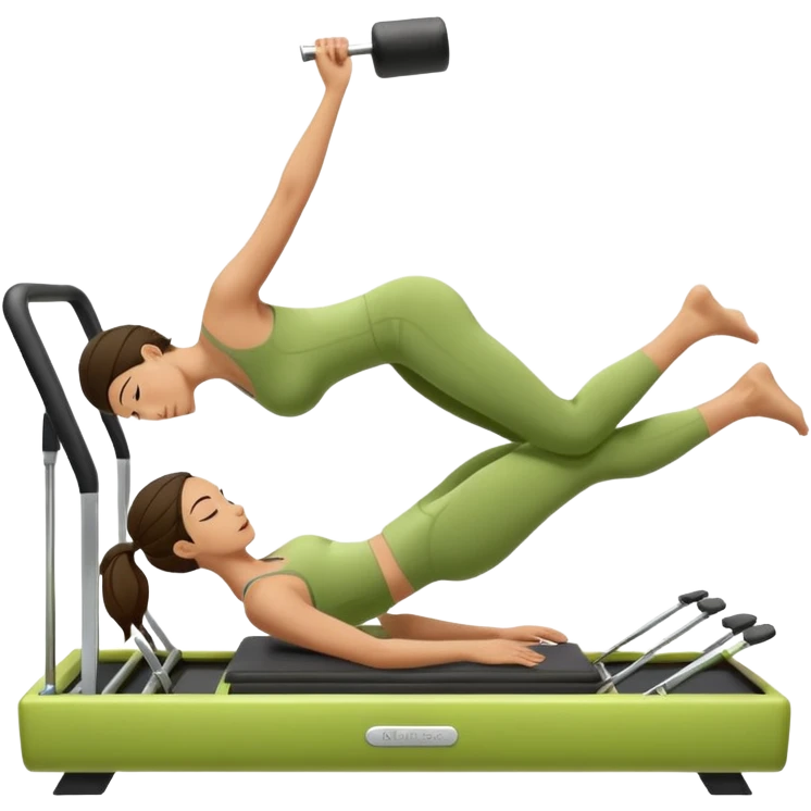 matcha coffee in a reformer machine pilates emoji