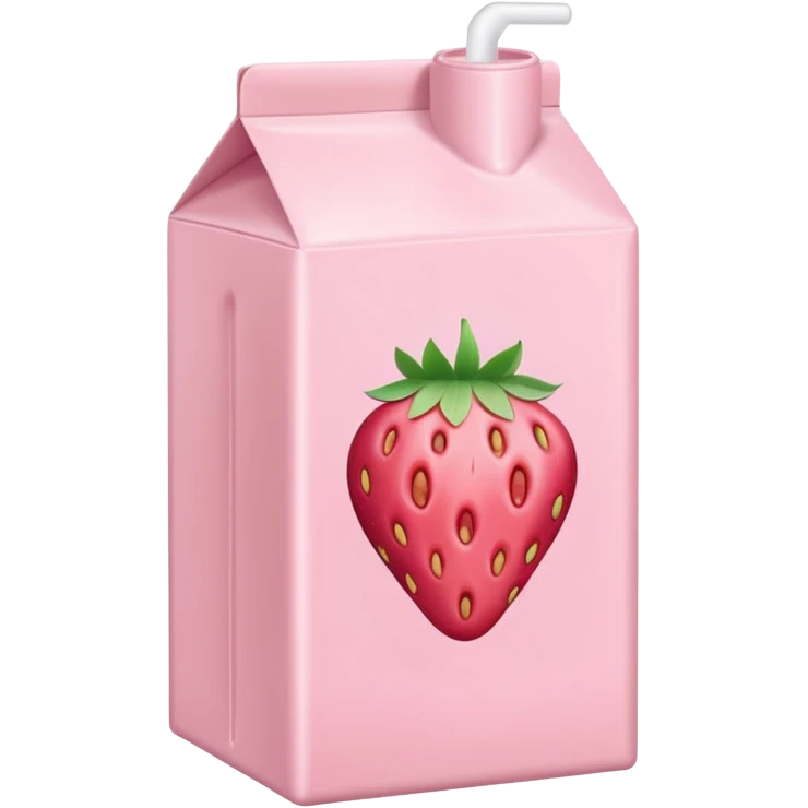a pastel pink strawberry milk carton emoji