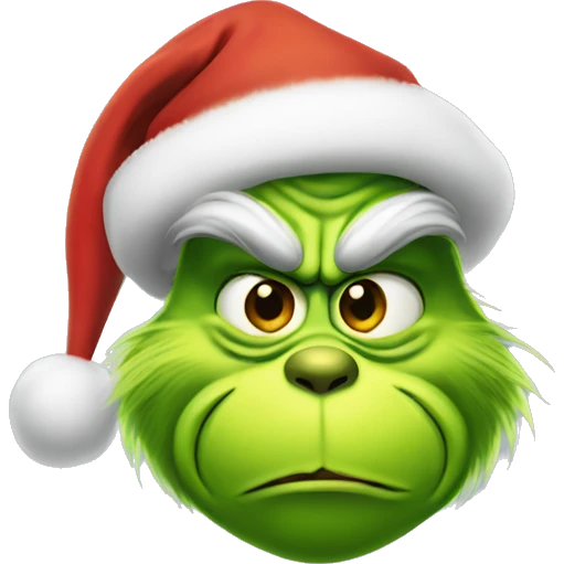 Grinch with Santa hat emoji
