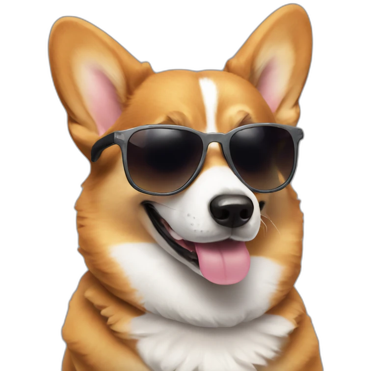 Corgi dog with sunglasses emoji