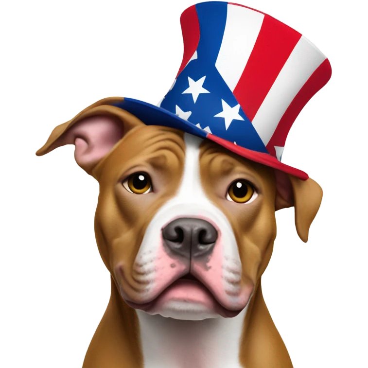 Pitbull with make America great again hat emoji