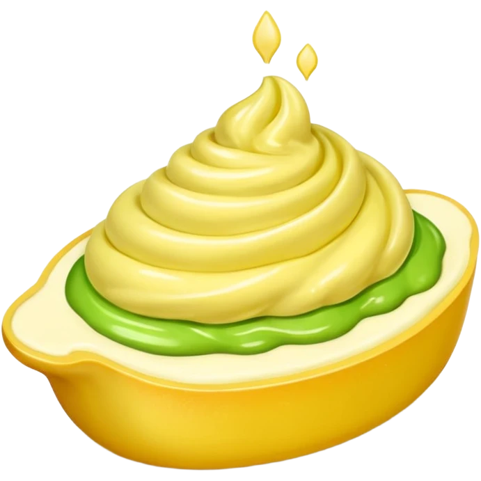 Erstelle eine Birne mit einem Stück geschmolzener Butter  emoji