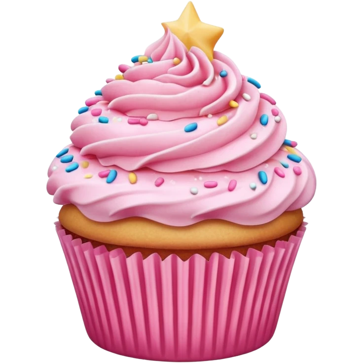 Cupcake with pink icing emoji