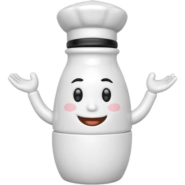 Salt shaker with a face natural has a 2 legs emoji