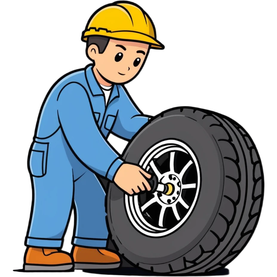 Mechanic changing tire emoji