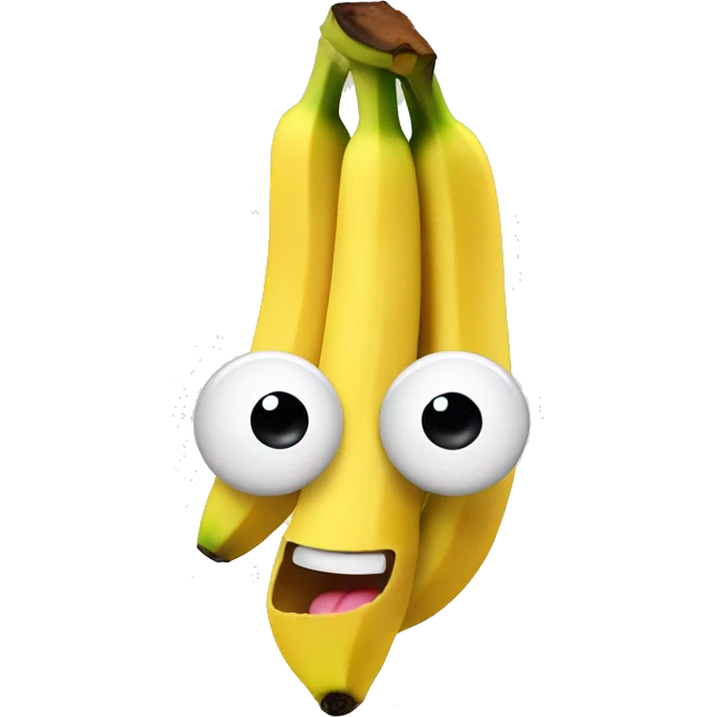 Banana with legs and funny face emoji