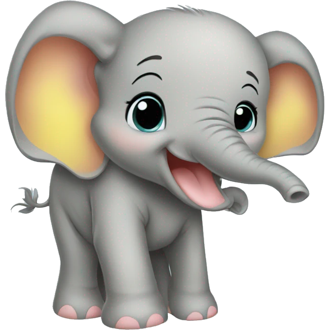 giggling baby elephant yellow emoji